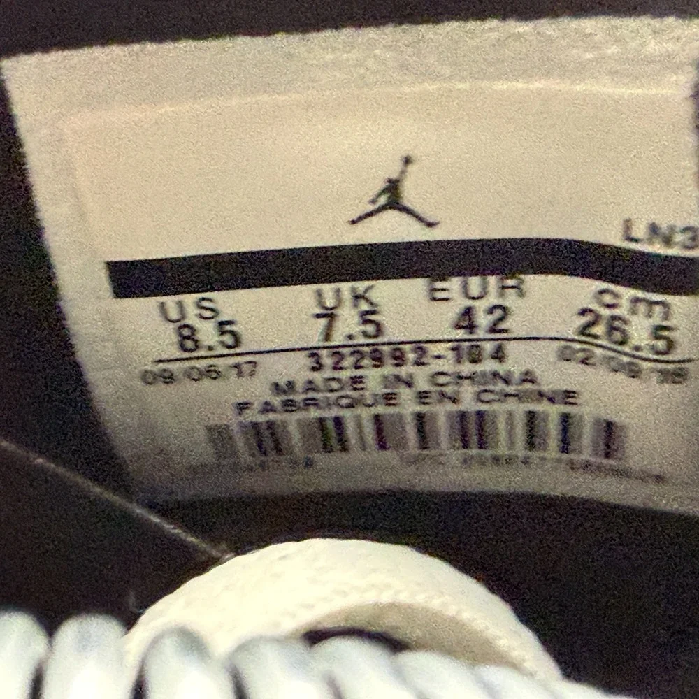 Size 8.5 Nike Air Jordan 6 Rings‎ White Black Dark Concord Mens Shoes 322992-104